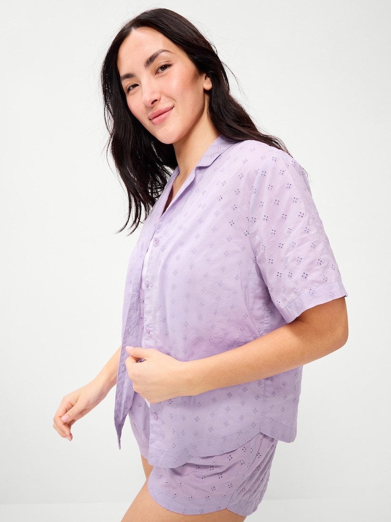 Classic Eyelet Sleep Short Set