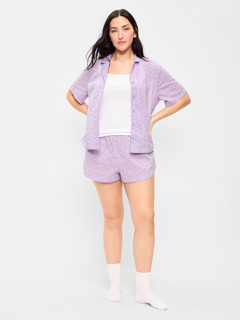 Classic Eyelet Sleep Short Set