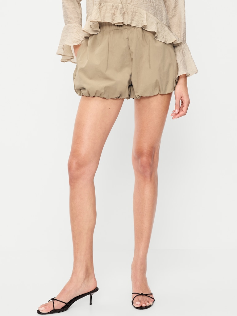 Poplin Bubble Hem Shorts