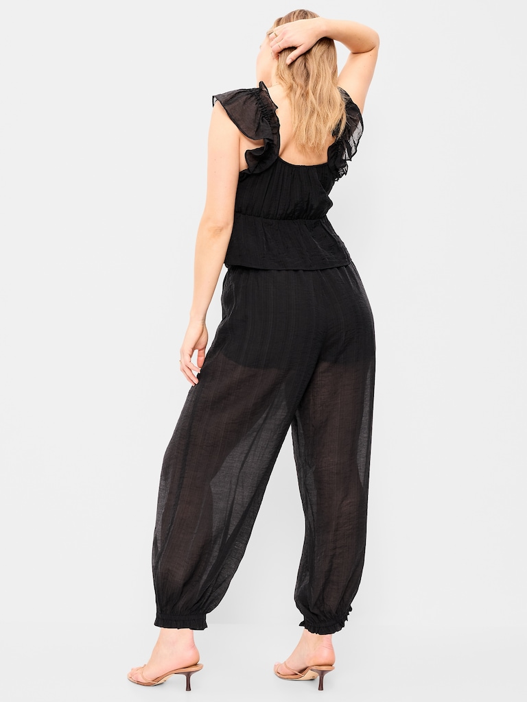 High-Waisted Chiffon Harem Pants