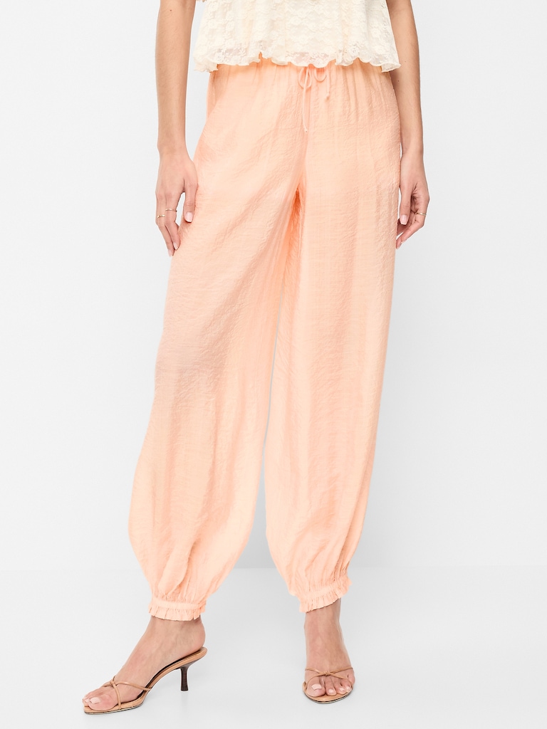 High-Waisted Chiffon Harem Pants