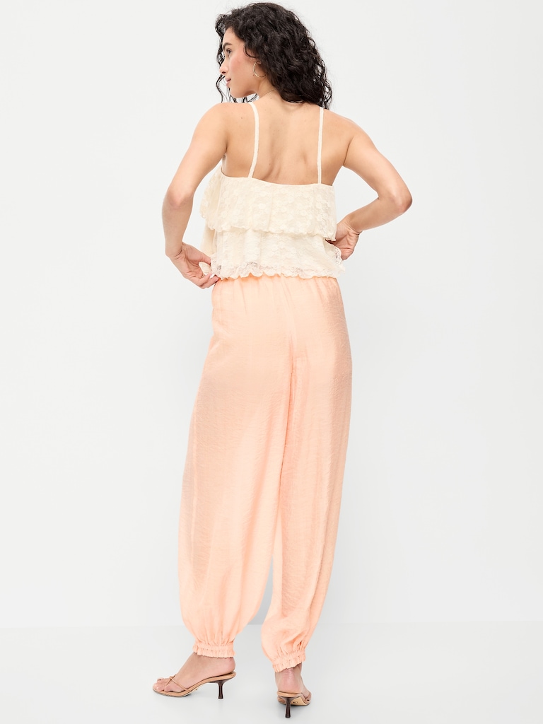 High-Waisted Chiffon Harem Pants