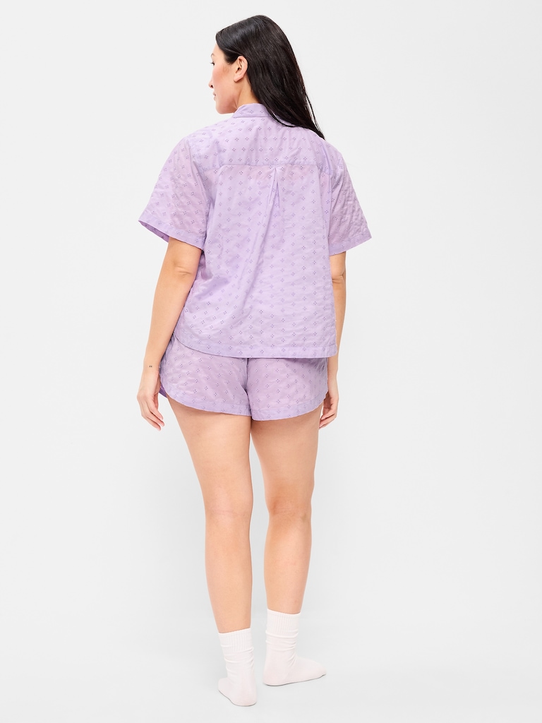 Classic Eyelet Sleep Short Set
