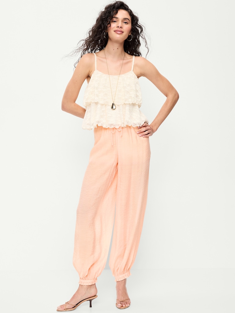 High-Waisted Chiffon Harem Pants