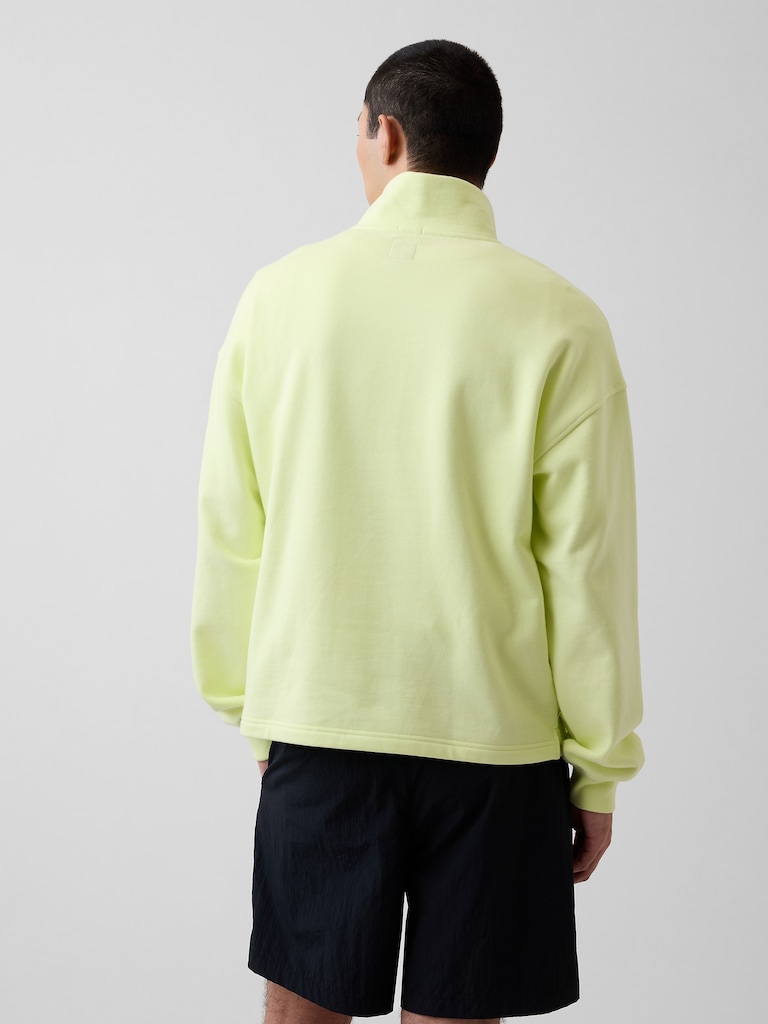 Heavyweight Oversized Logo Quarter-Zip Pullover