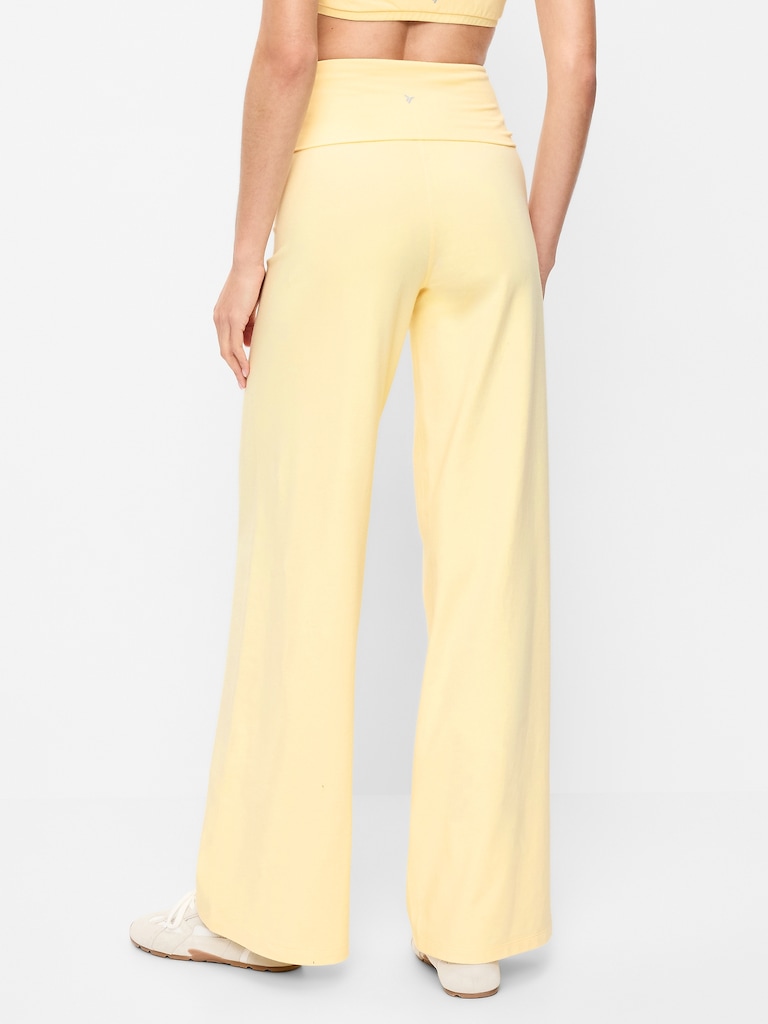 High-Waisted PowerChill Fold-Over Wide-Leg Pants