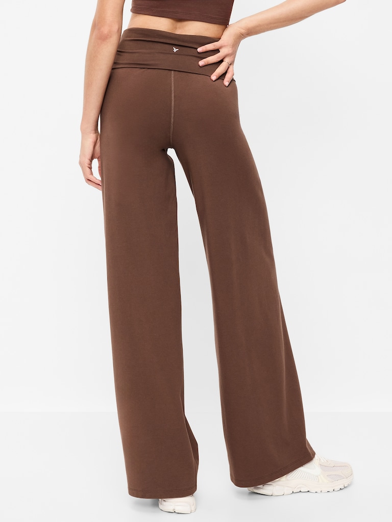 High-Waisted PowerChill Fold-Over Wide-Leg Pants