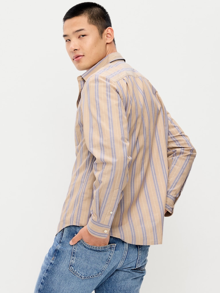 Classic Fit Everyday Striped Poplin Shirt