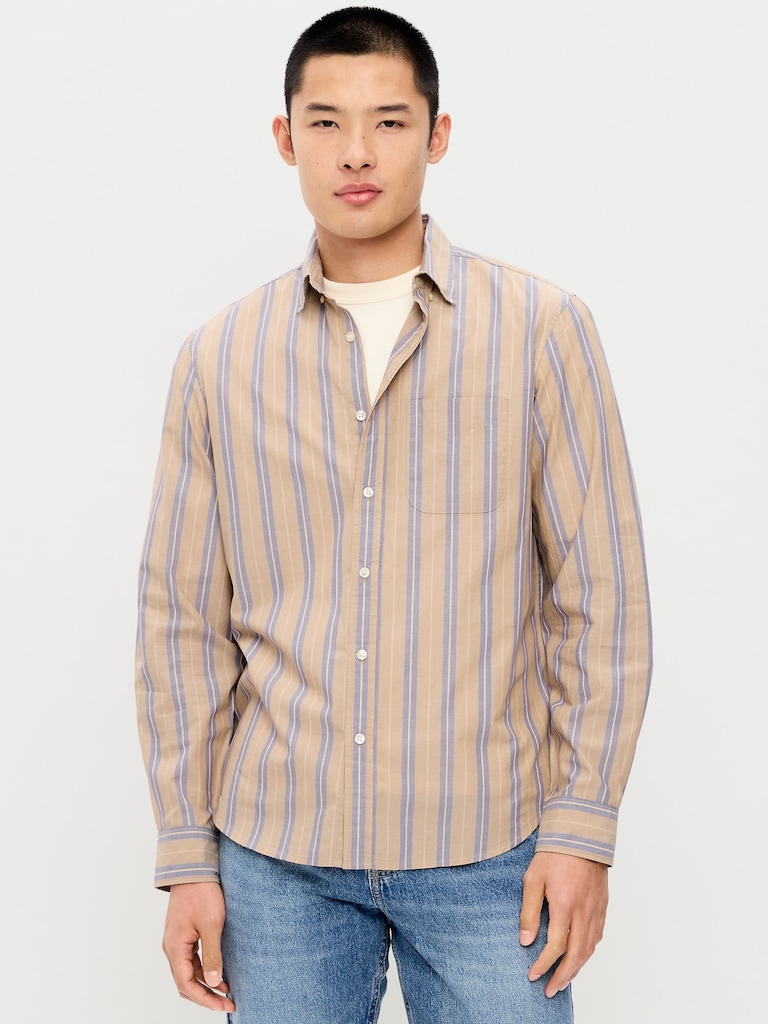 Classic Fit Everyday Striped Poplin Shirt