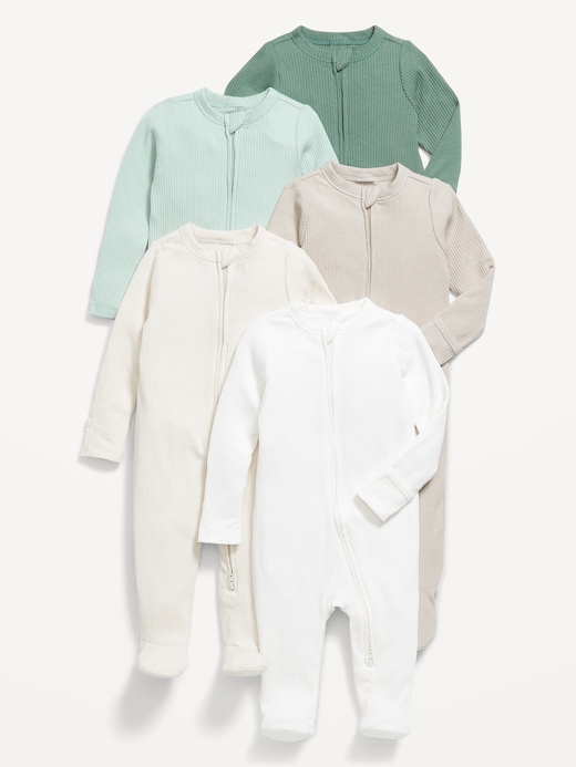 Generic 2-Way-Zip Sleep & Play Footed One-Piece 5-Pack for Baby clearance deal