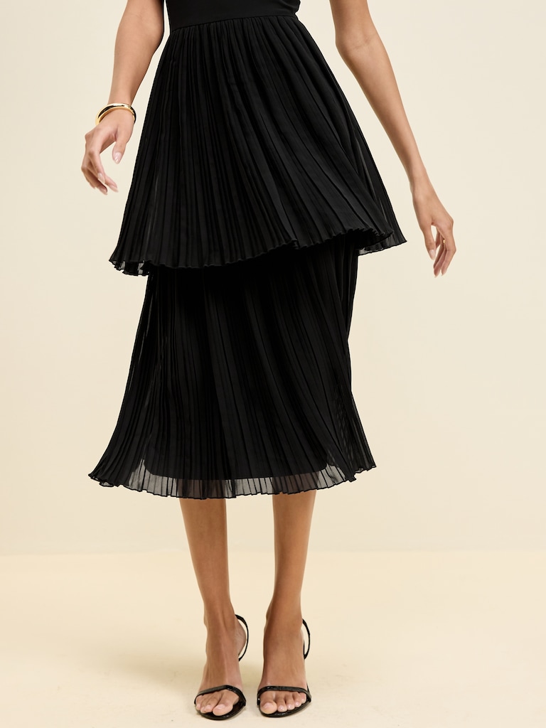 The Occasion by Old Navy Pleated Fit & Flare Midi Dress