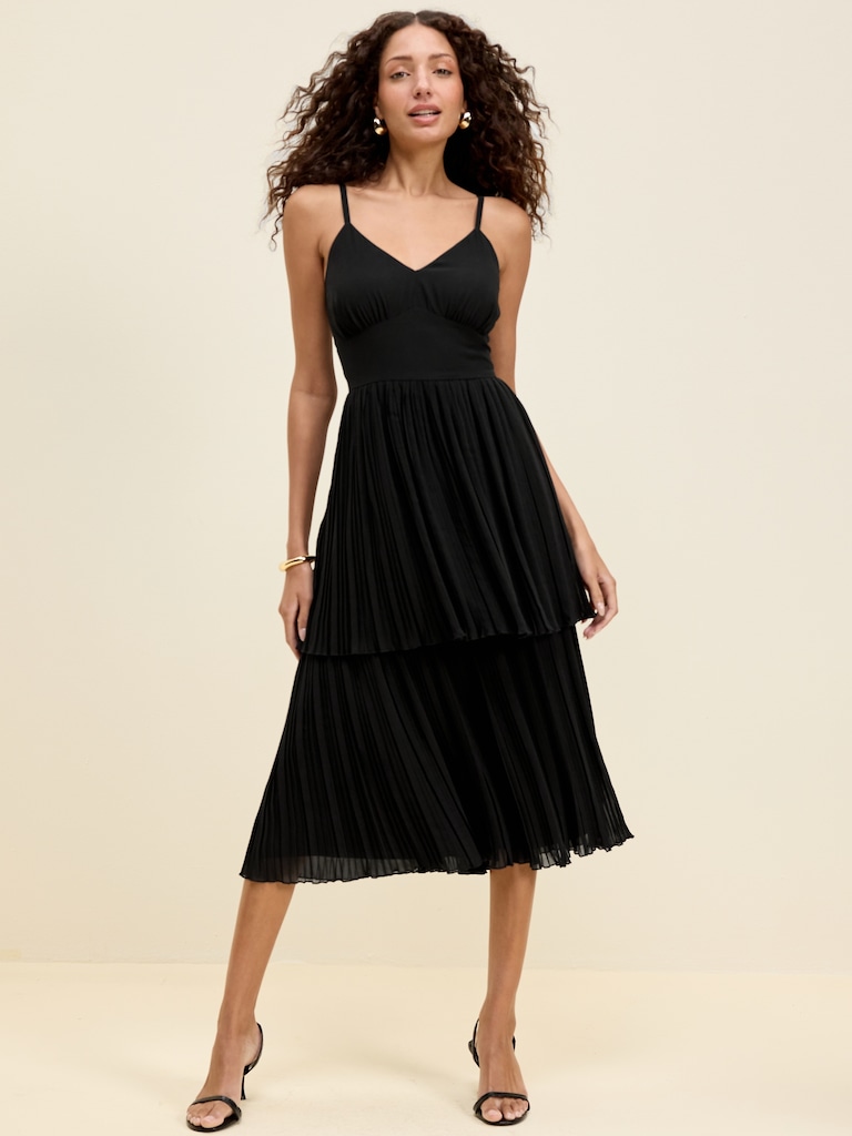 The Occasion by Old Navy Pleated Fit & Flare Midi Dress
