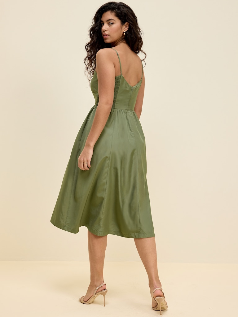 The Occasion by Old Navy Fit & Flare Sleeveless Taffeta Midi Dress