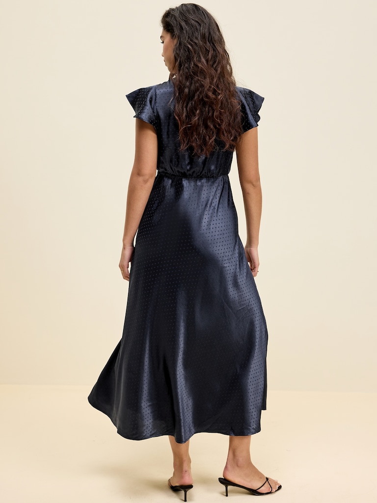 The Occasion by Old Navy Satin Flutter-Sleeve Maxi Dress