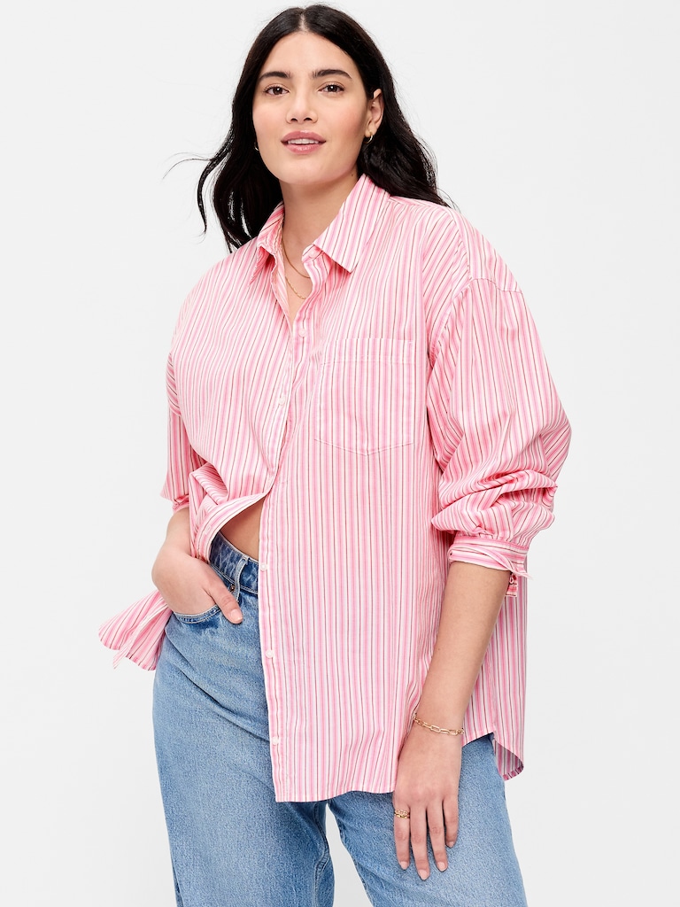 Oversized Button-Down Boyfriend Shirt
