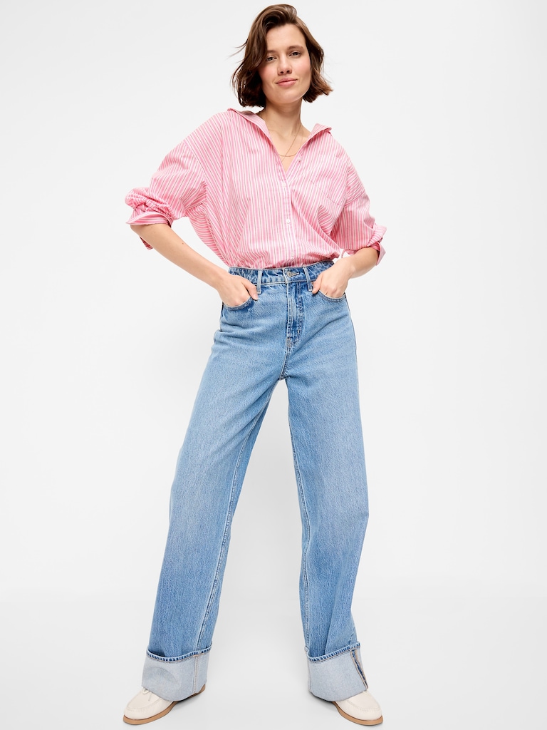 Oversized Button-Down Boyfriend Shirt