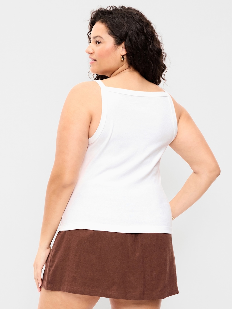 Fitted Sleeveless Apron Tank Top