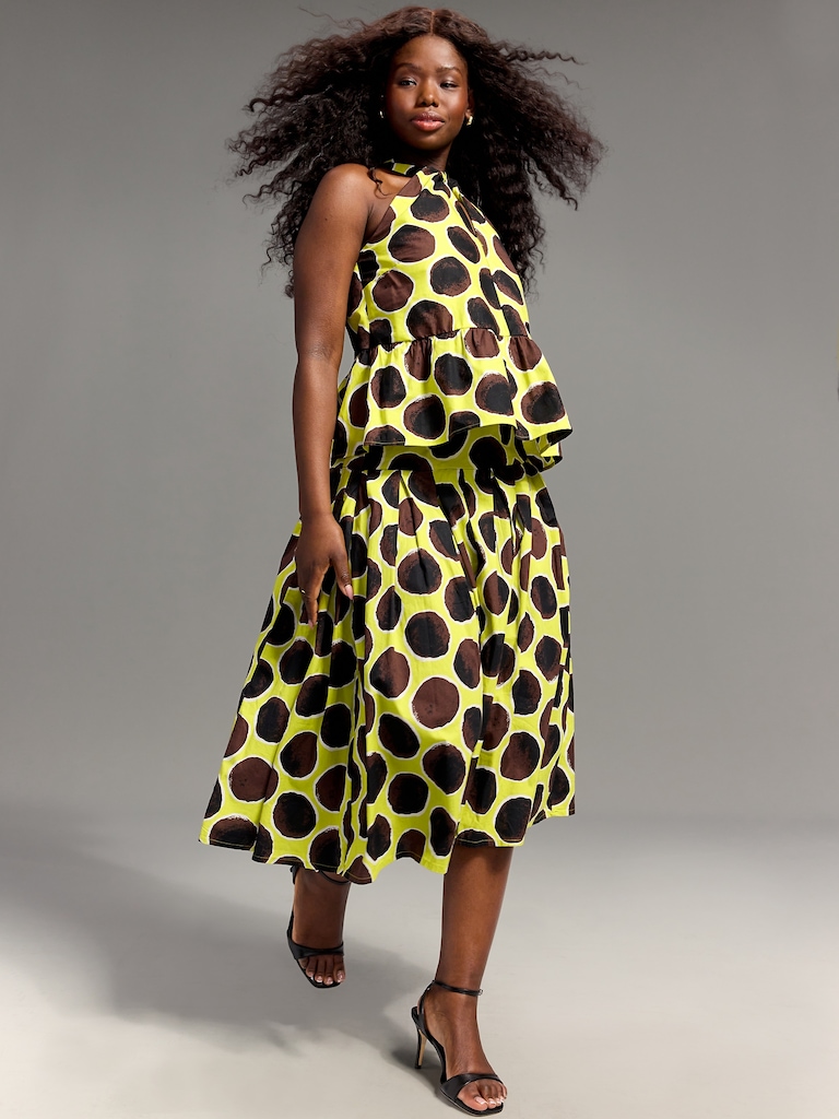 Old Navy x Christopher John Rogers Drop-Waist Midi Skirt