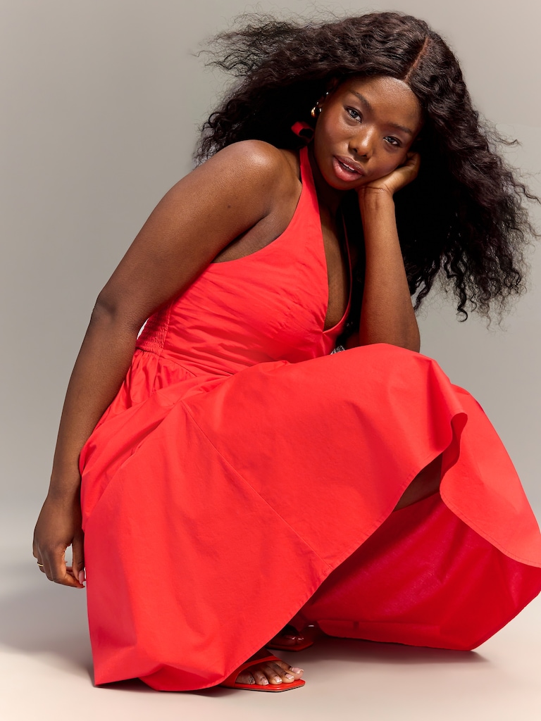 Old Navy x Christopher John Rogers Halter Drop-Waist Dress