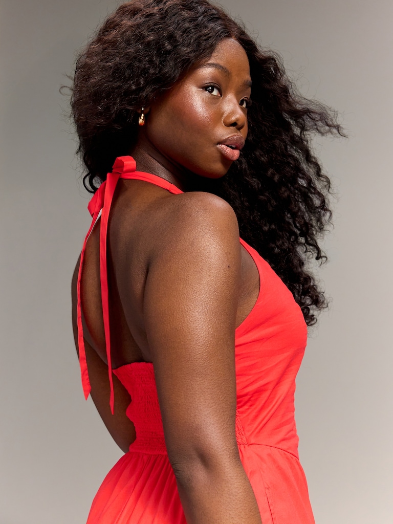 Old Navy x Christopher John Rogers Halter Drop-Waist Dress