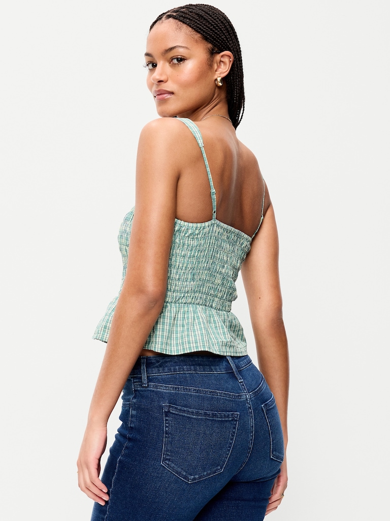 Smocked Peplum Tank Top