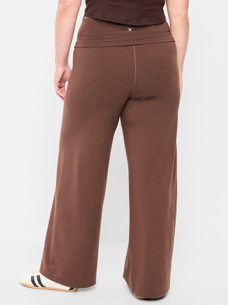 High-Waisted PowerChill Fold-Over Wide-Leg Pants