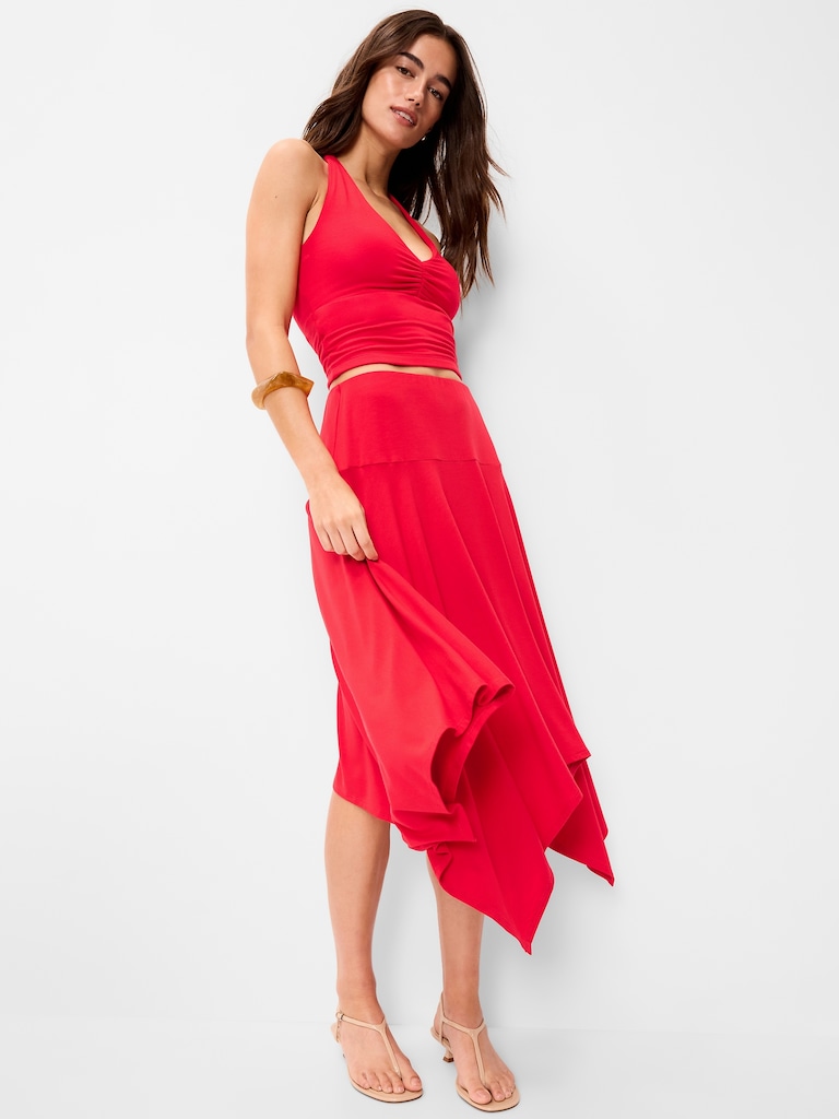 Jupe mi-longue à ourlet mouchoir