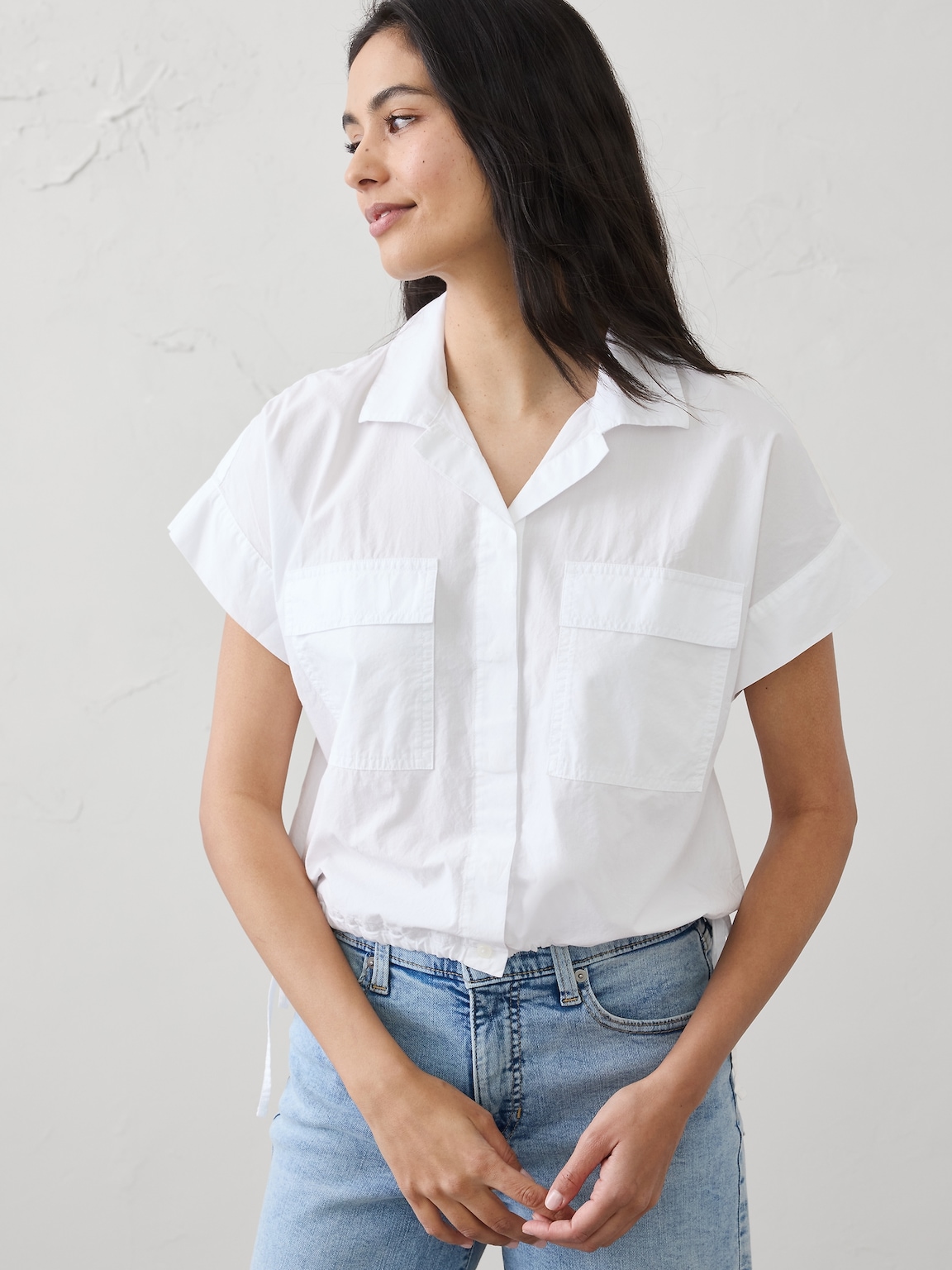 Drawstring-Hem Shirt