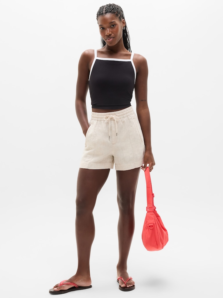 Retreat Linen Mid Rise 4" Short