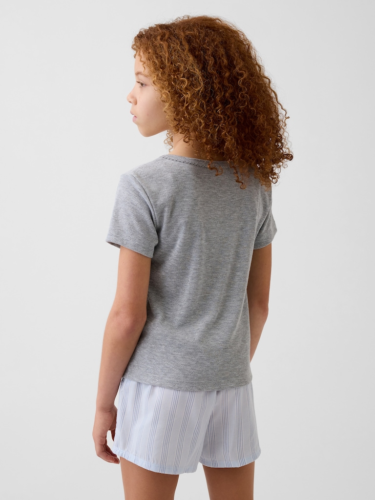 Kids Recycled Pointelle PJ T-Shirt