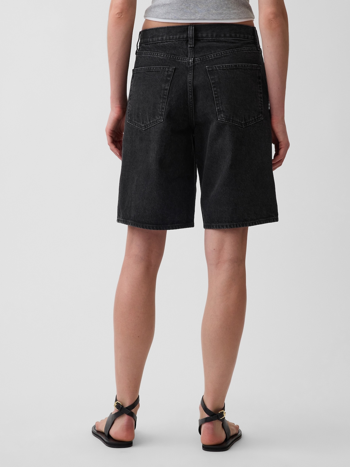 11" Mid Rise Longline Denim Shorts