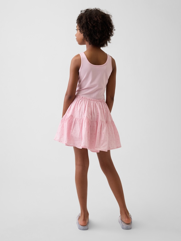 Kids Mixed Media Tiered Tank Dress