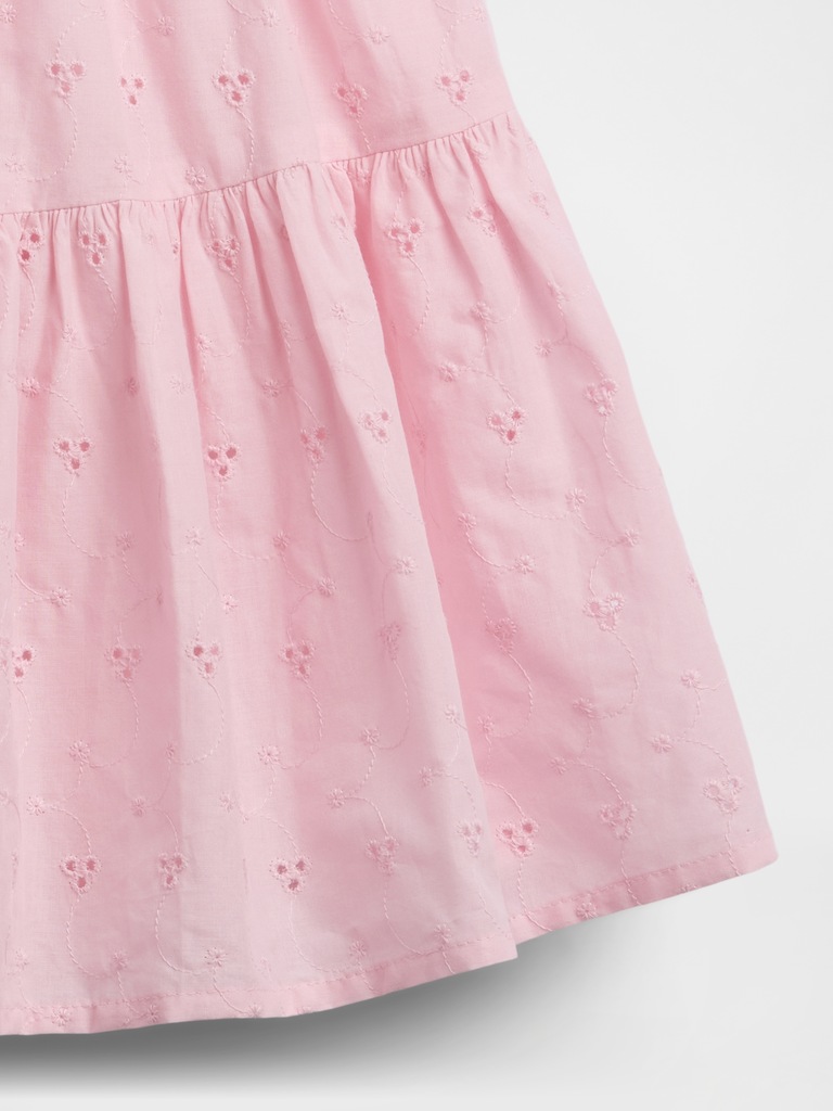 Kids Mixed Media Tiered Tank Dress