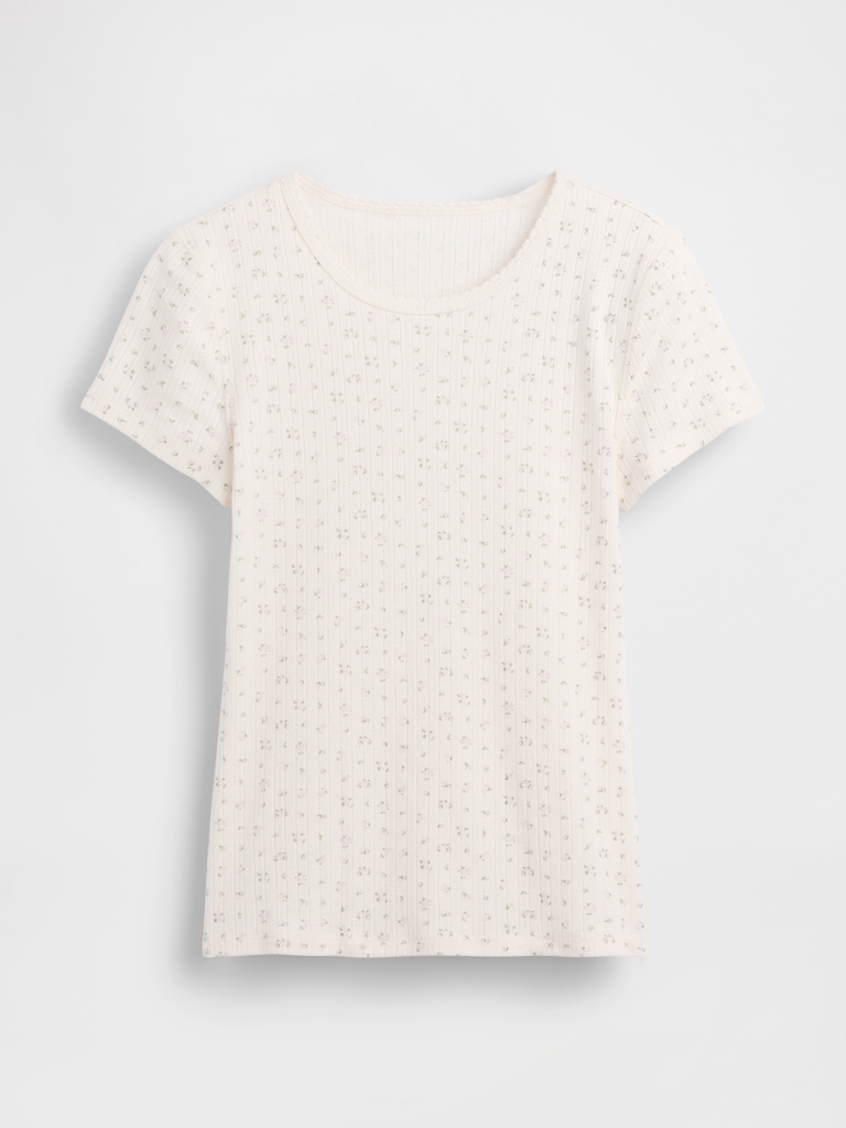 Pointelle Crewneck T-Shirt