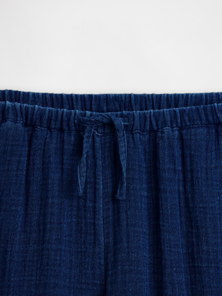 Kids Cotton Gauze Relaxed Wide-Leg Pants