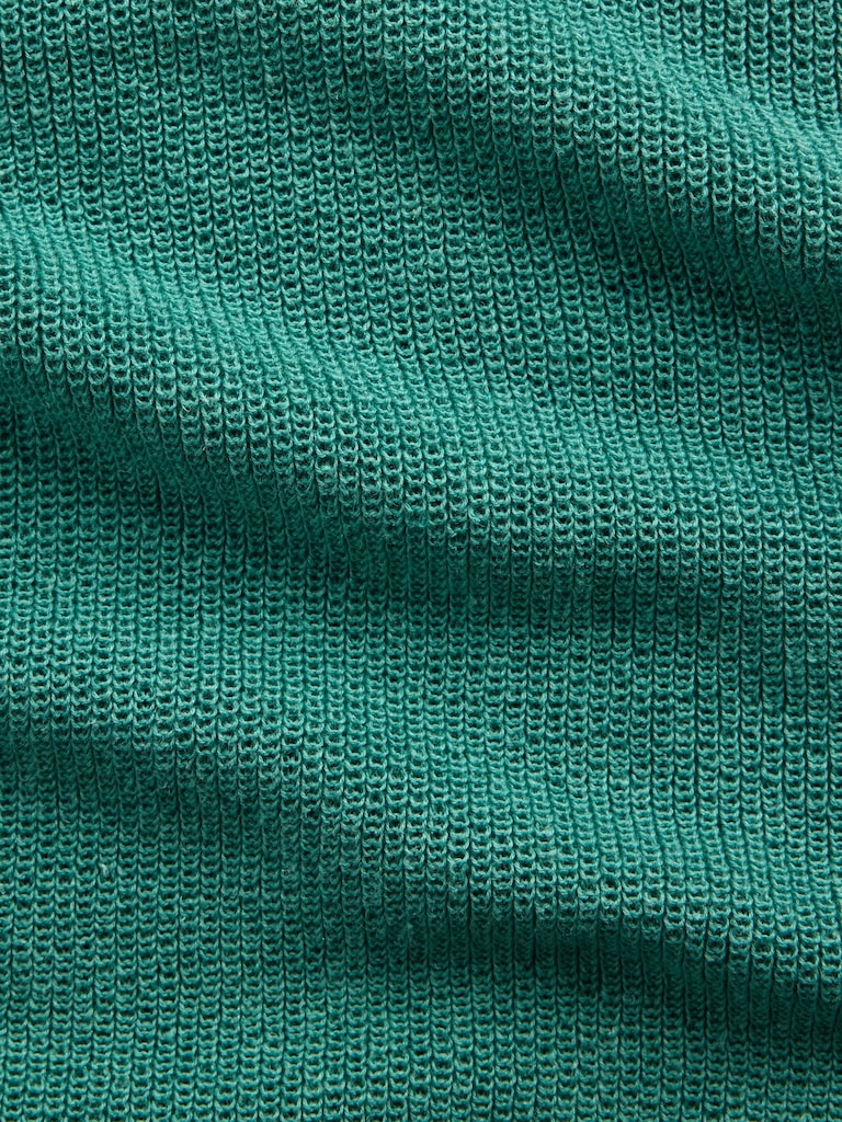 Linen-Blend Camp Polo Sweater Shirt