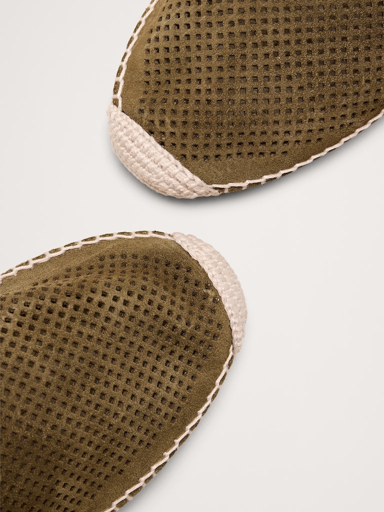 Suede Espadrille Slides