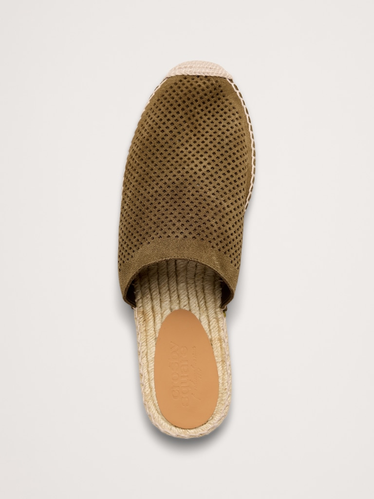 Suede Espadrille Slides