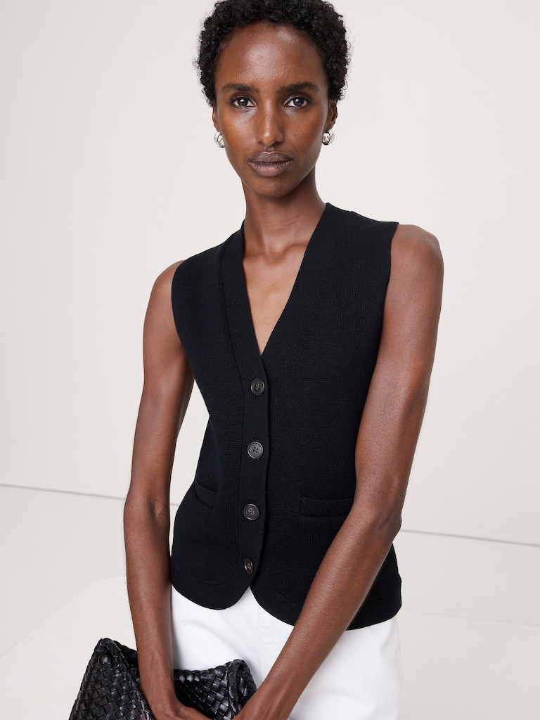 Larkspur Cotton-Silk Sweater Vest