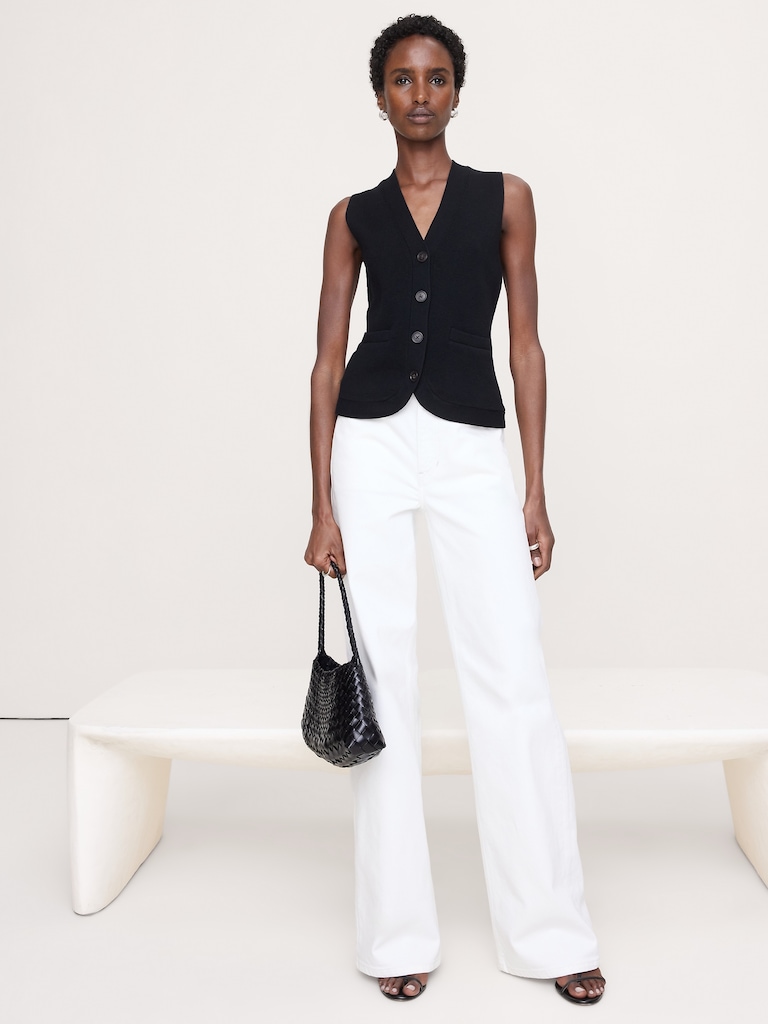 Larkspur Cotton-Silk Sweater Vest