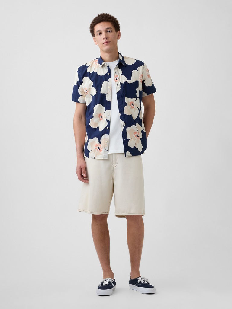 Stretch Poplin Shirt in Standard Fit