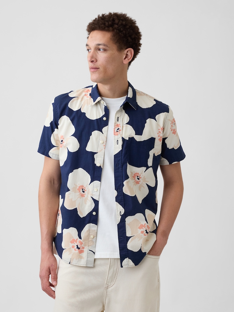 Stretch Poplin Shirt in Standard Fit