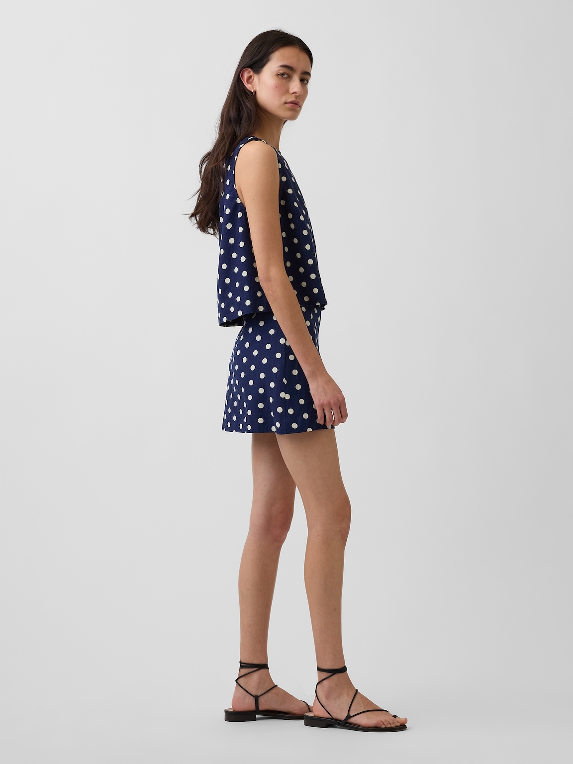 Linen-Blend Mini Skort