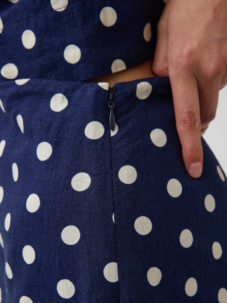 Linen-Blend Mini Skort