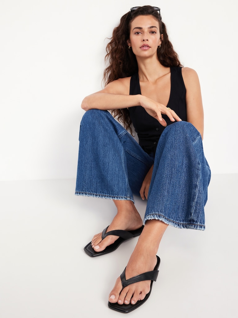 Faux-Leather Flip Flop for Women