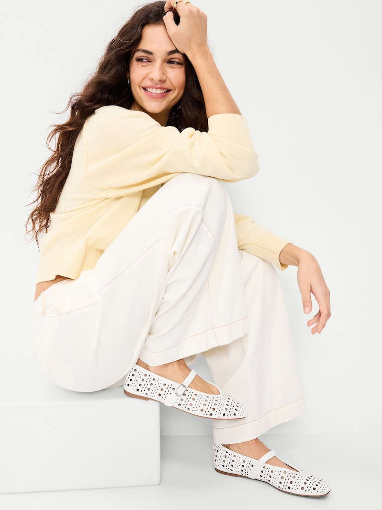 Perforated Mary Jane Ballet Flats for Women