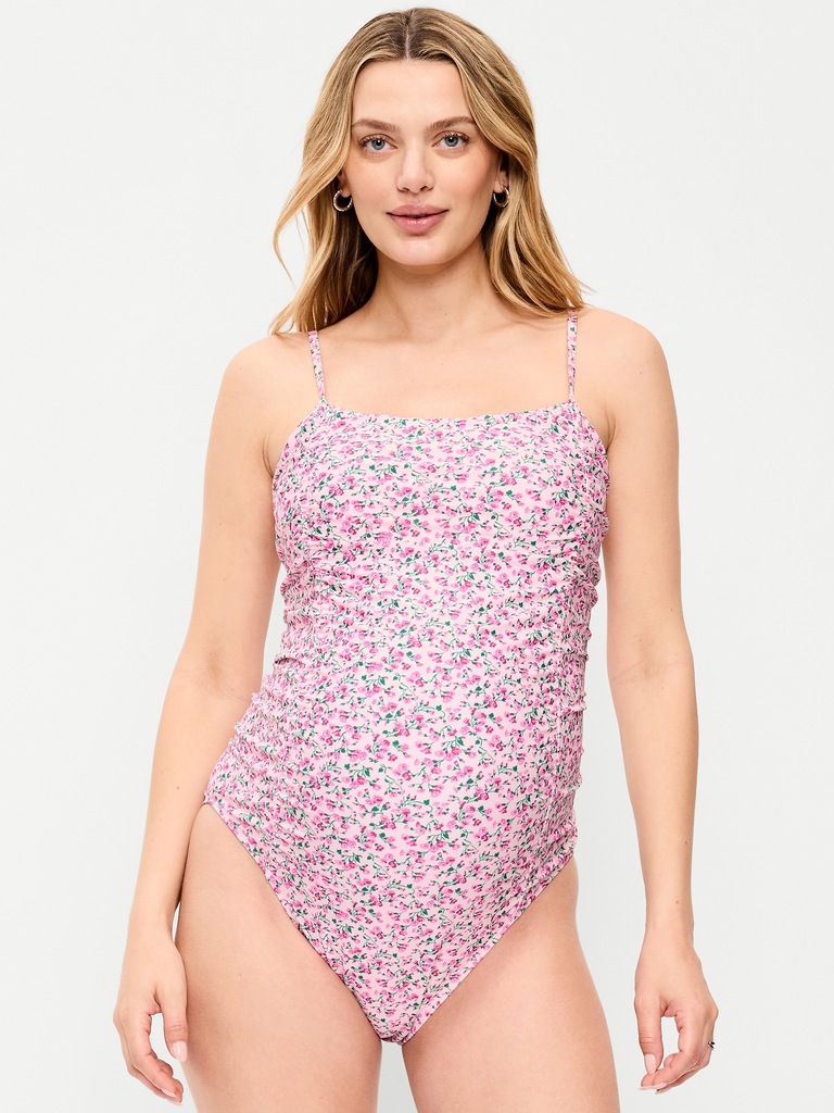 Maillot une-pièce bain ruché de maternité