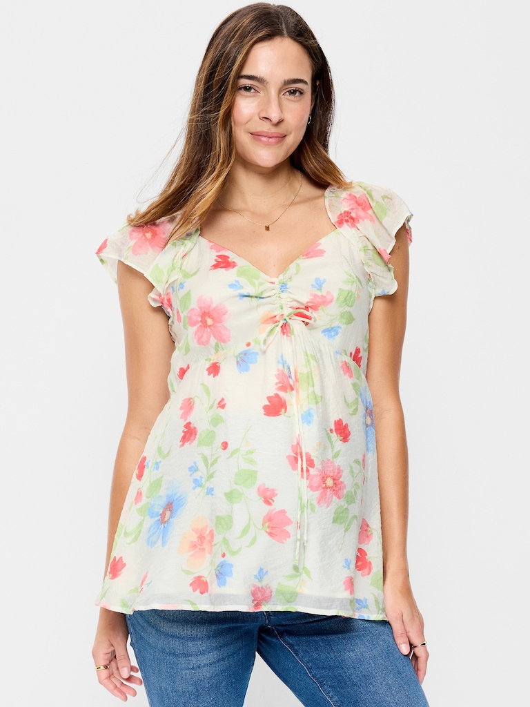 Haut à manches bouffantes de maternité