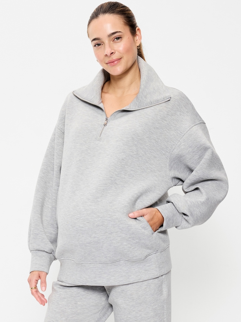 Maternity Bounce Fleece Half-Zip Pullover