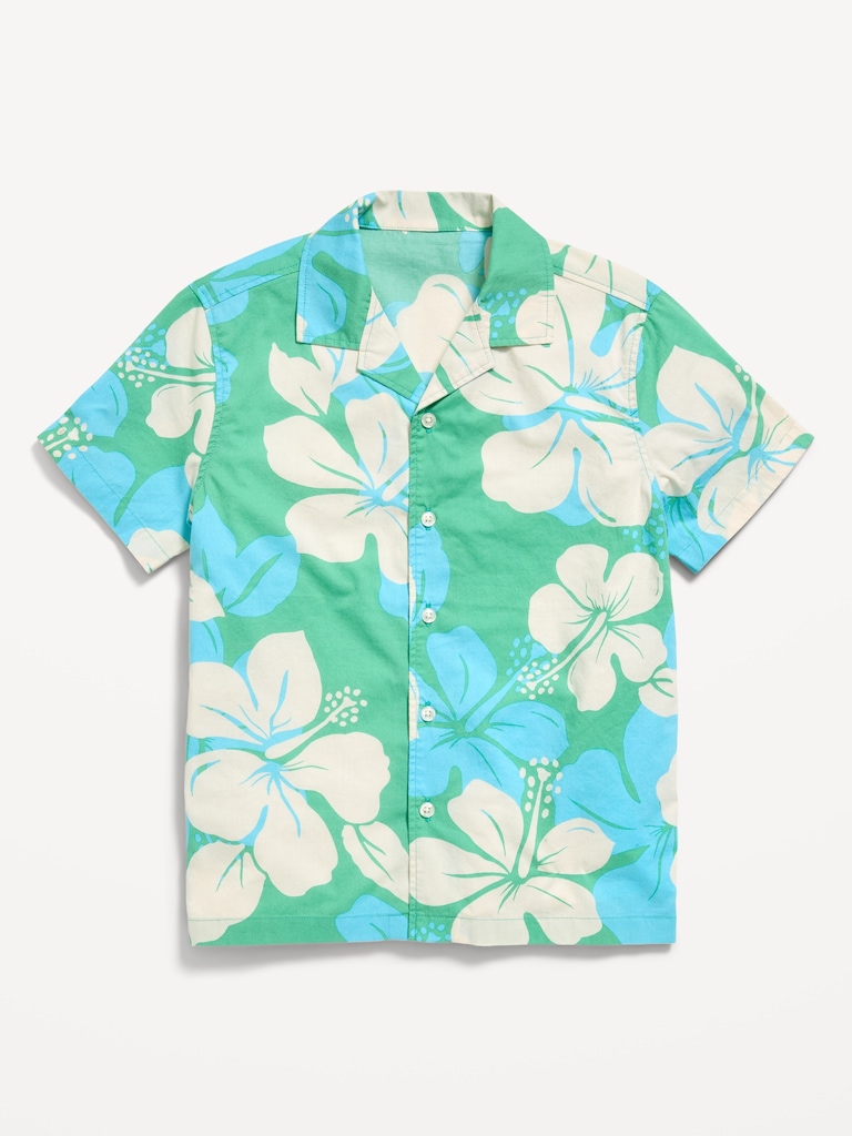 Printed Short-Sleeve Poplin Shirt for Boys